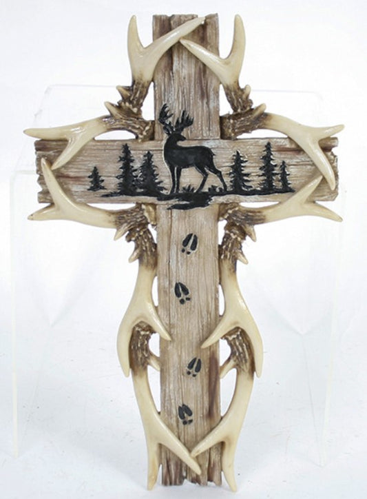 Wall Cross - Deer and Antler