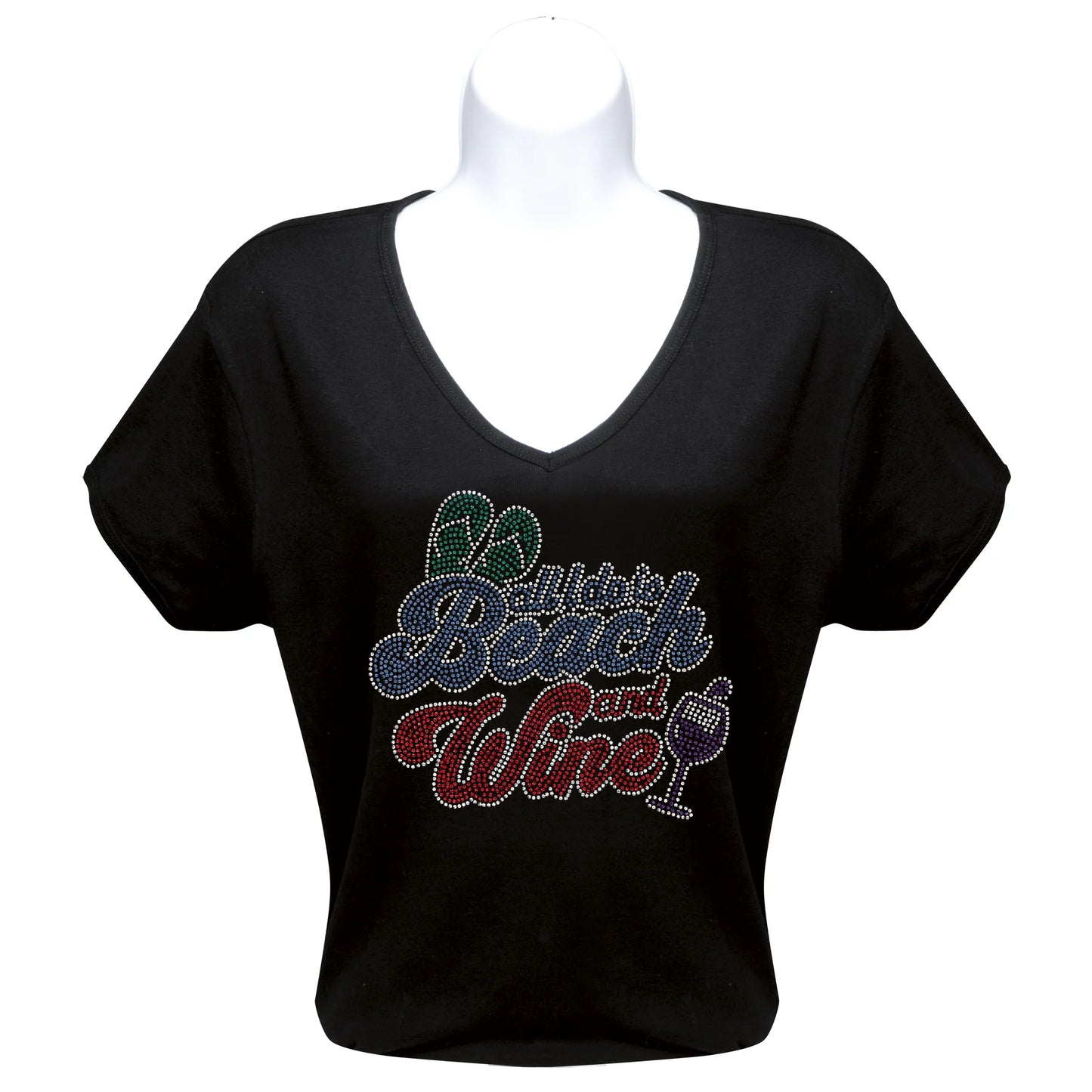 Rhinestone T-Shirt - Beach and Wine