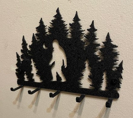 Aluminum Sign - Bigfoot & Treeline Sturdy Key Rack