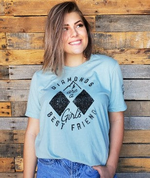Slim Fit T-Shirt - Diamonds are a Girl's Best Friend