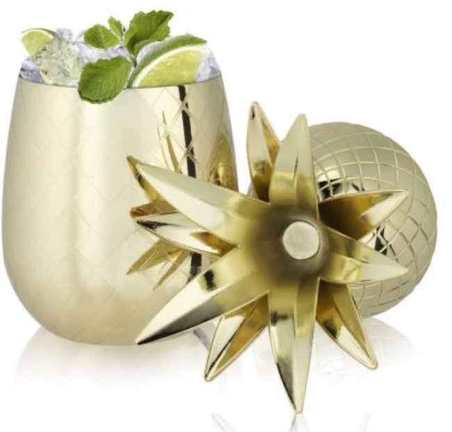 16 oz. Gold Pineapple Tumbler by Viski® - UR Gifts 4 All Seasons