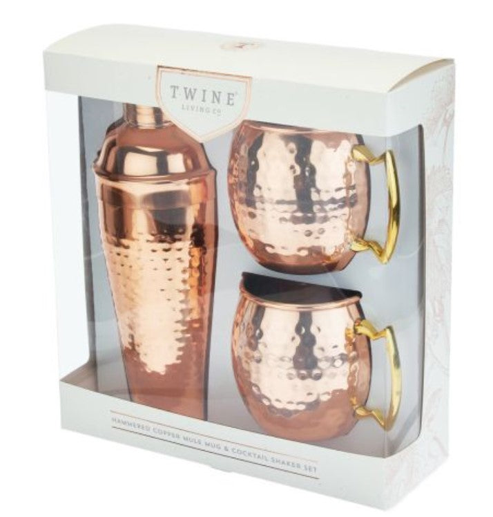 Hammered Copper Bar Set by Twine