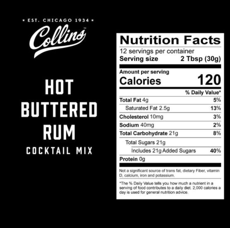 12 oz. Hot Buttered Rum Cocktail Mix by Collins