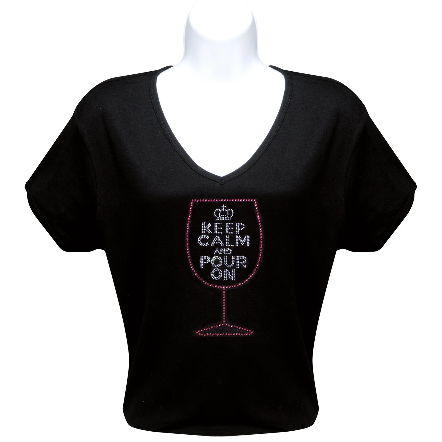 Rhinestone T-Shirt - Keep Calm