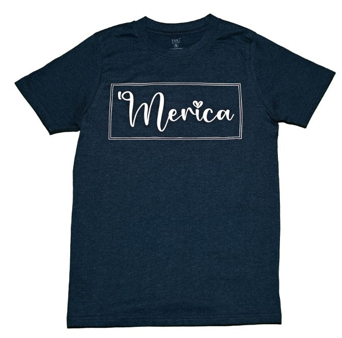 Merica T-Shirt, Navy Melange