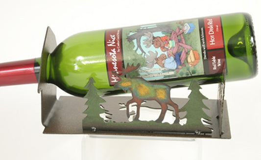 Wine Bottle Holder - Metal Moose