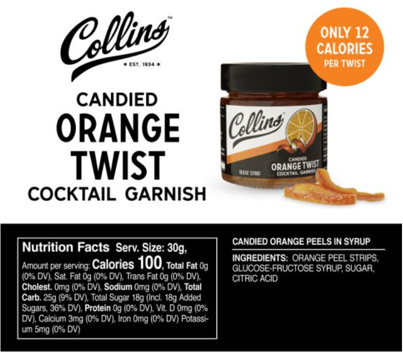 10.9 oz. Orange Twist in Syrup by Collins