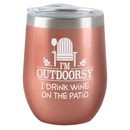 Insulated Wine Tumbler - Outdoorsy - Rose Gold