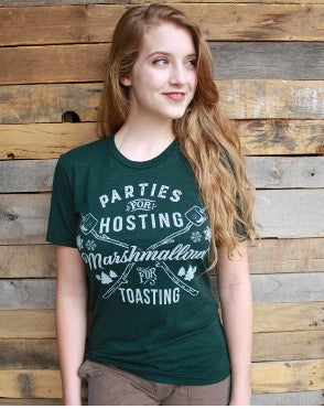 Slim Fit T-Shirt - Parties for Hosting, Marshmellows for Toasting