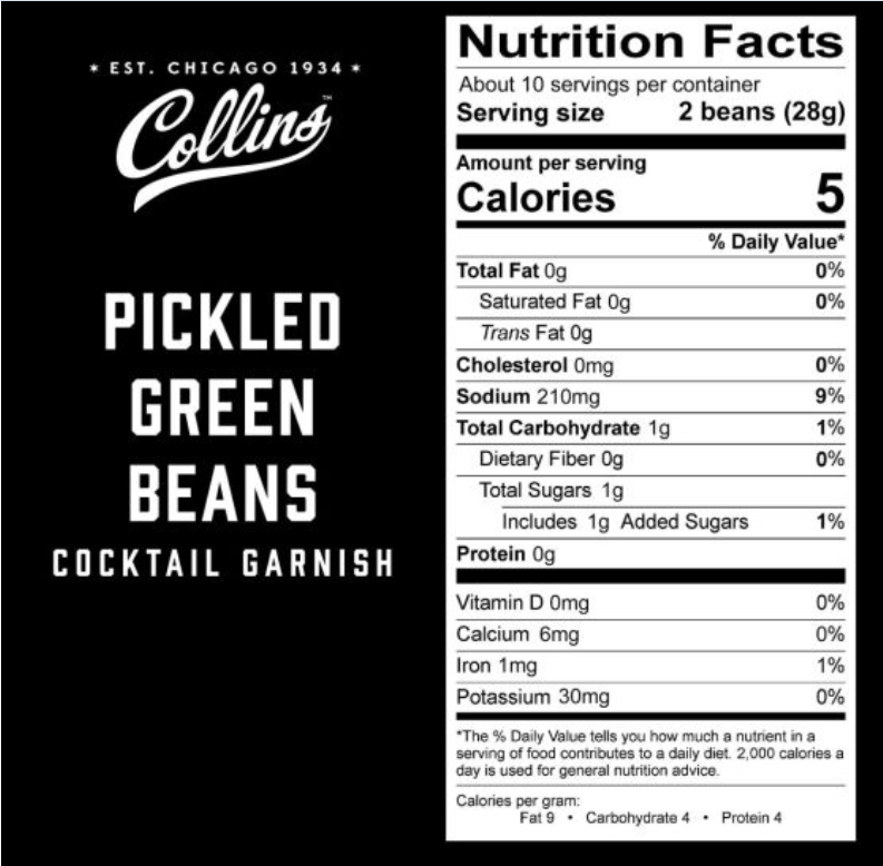 12 oz. Gourmet Pickled Green Beans by Collins - UR Gifts 4 All Seasons