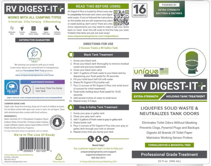 RV Digest-It+ Extra Strength Holding Tank Treatment