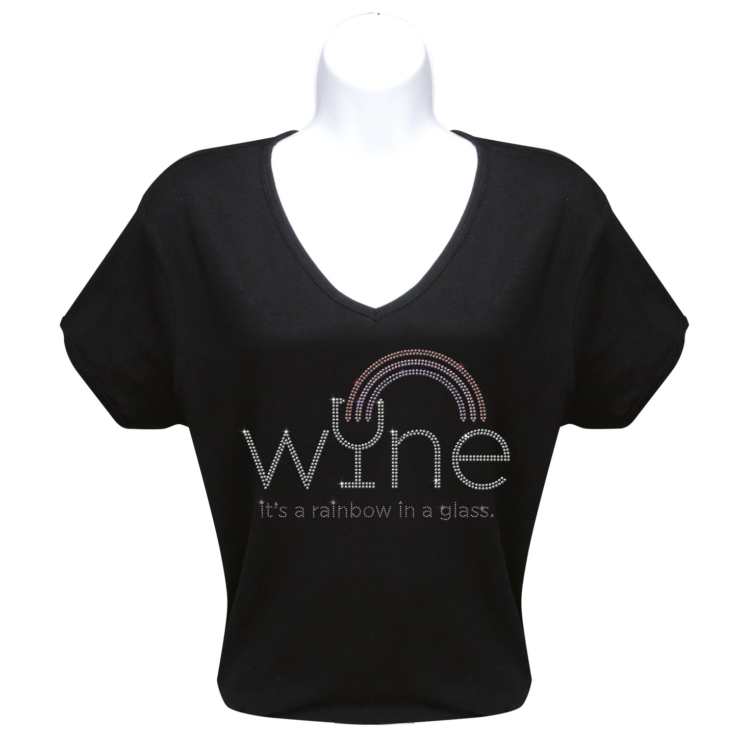 Rhinestone T-Shirt - Rainbow in a Glass