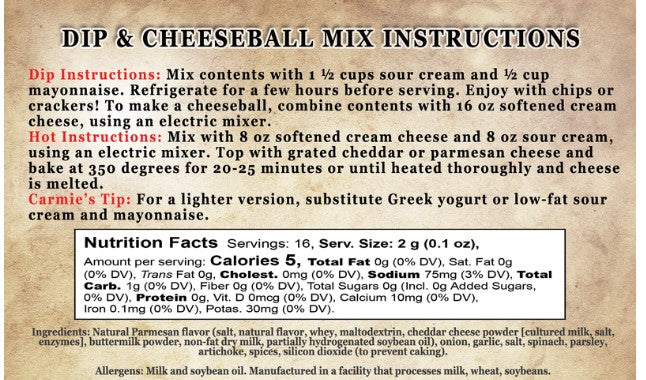 Dip Mix - Spinach Parmesan