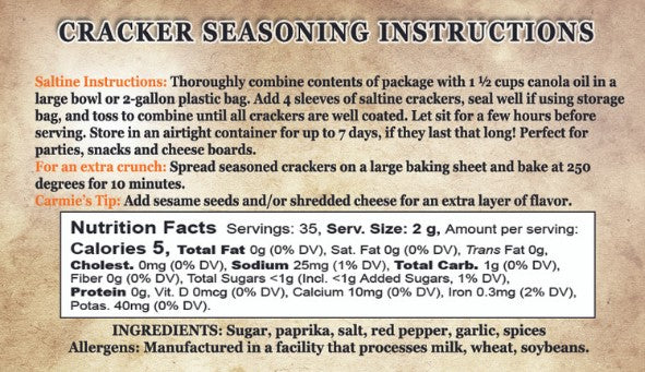 Cracker Seasoning Mix - Sweet & Spicy
