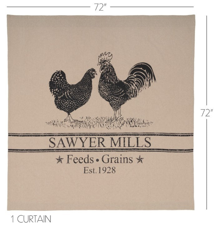 Sawyer Mill Charcoal Poultry Shower Curtain