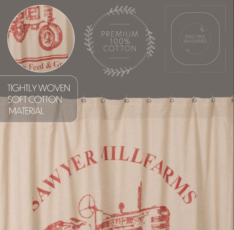 Sawyer Mill Red Tractor Shower Curtain