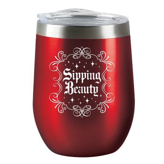 Insulated Wine Tumbler - Sipping Beauty - Candy Apple Red