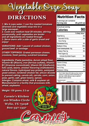 Soup Mix - Vegetable Orzo