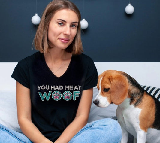 Rhinestone T-Shirt - You Had Me at Woof