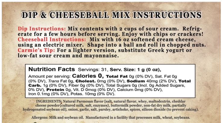 Dip Mix - Artichoke Parmesan