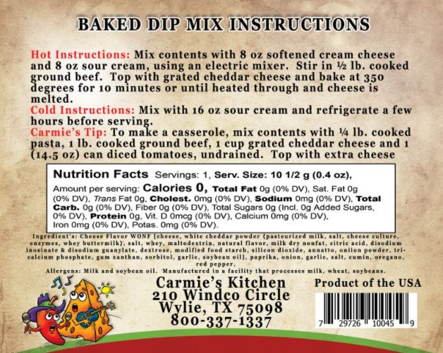 Dip Mix - Baked Chili Cheese