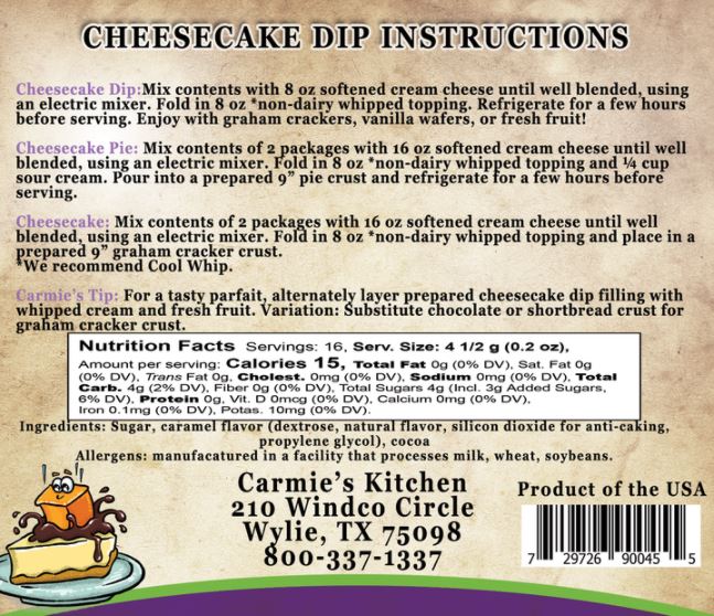 Cheesecake Dip Mix - Caramel Chocolate Fudge
