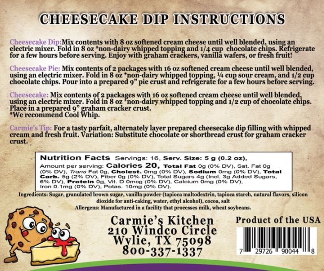 Cheesecake Dip mix - Chocolate Chip Cookie Dough