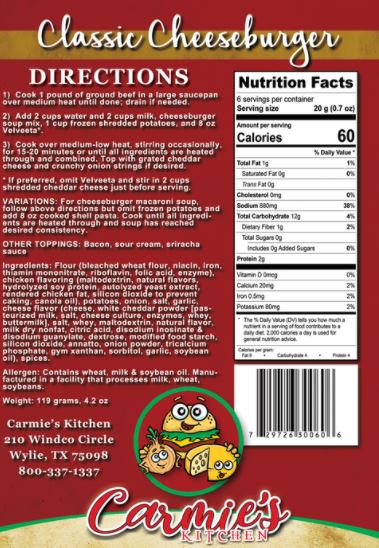 Soup Mix - Classic Cheeseburger