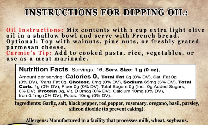 Dipping Oil Mix - Italian Herb Bread