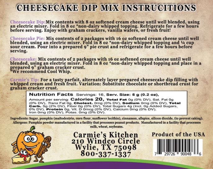 Cheesecake Dip Mix - Pumpkin Spice