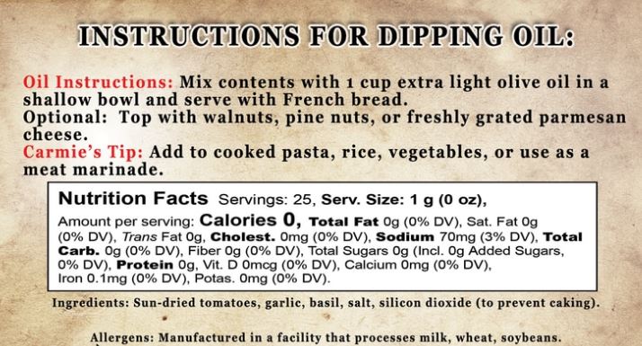 Dipping Oil Mix - Sundried Tomato