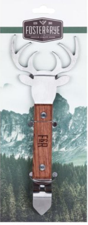 Stag Acacia Wood Bottle Opener by Foster & Rye