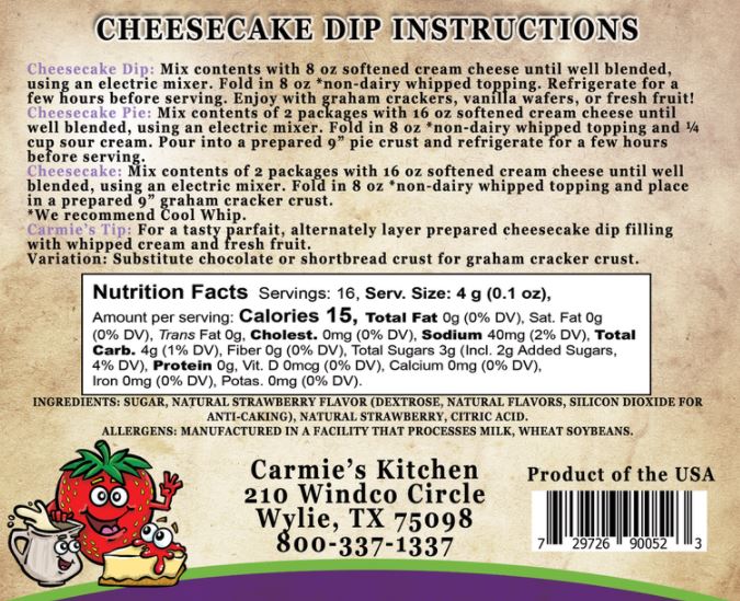 Cheesecake Dip Mix - Strawberries N Cream