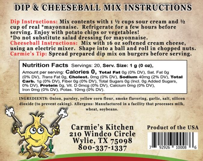 Dip Mix - Western Onion Dip & Cheeseball Mix