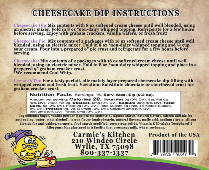 Cheesecake Dip Mix - Lemon Icebox Pie