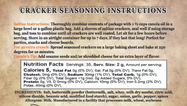 Cracker Seasoning Mix - Buttermilk Ranch