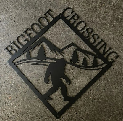 Steel Sign - Bigfoot Crossing ("Big Sky")