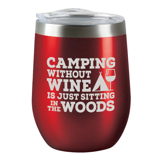 Insulated Wine Tumbler - Camping - Candy Apple Red