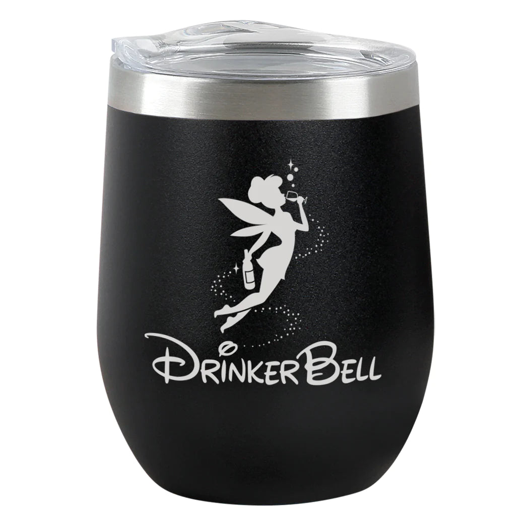 Insulated Wine Tumbler - Drinker Bell - Black Matte