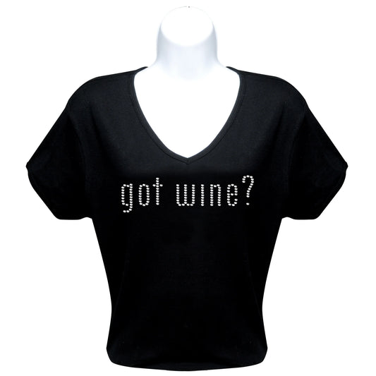 Rhinestone T-Shirt - Got Wine?