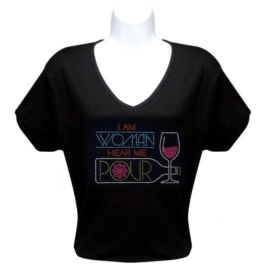 Rhinestone T-Shirt - I Am Woman