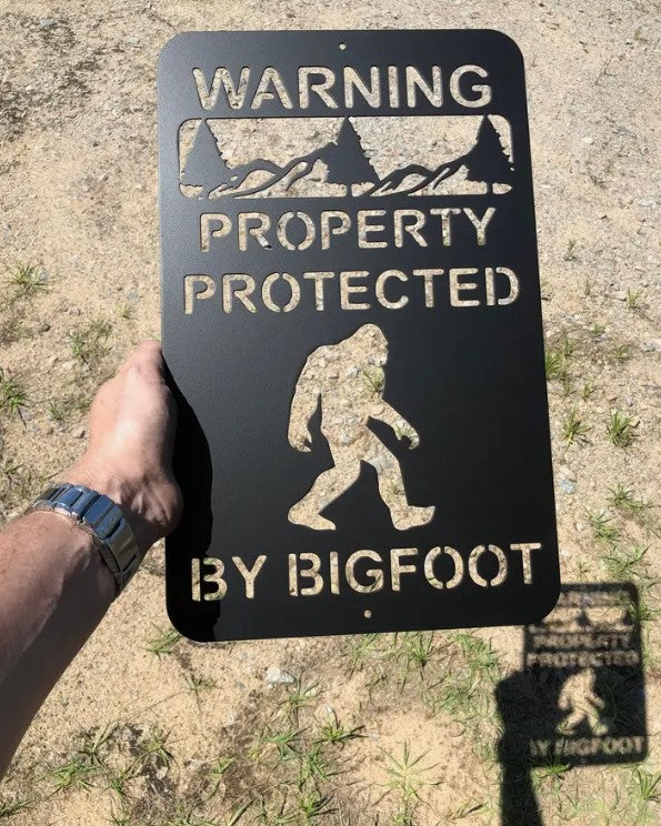 Steel Sign - Protected By Bigfoot