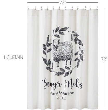 Sawyer Mill Black Sheep Shower Curtain