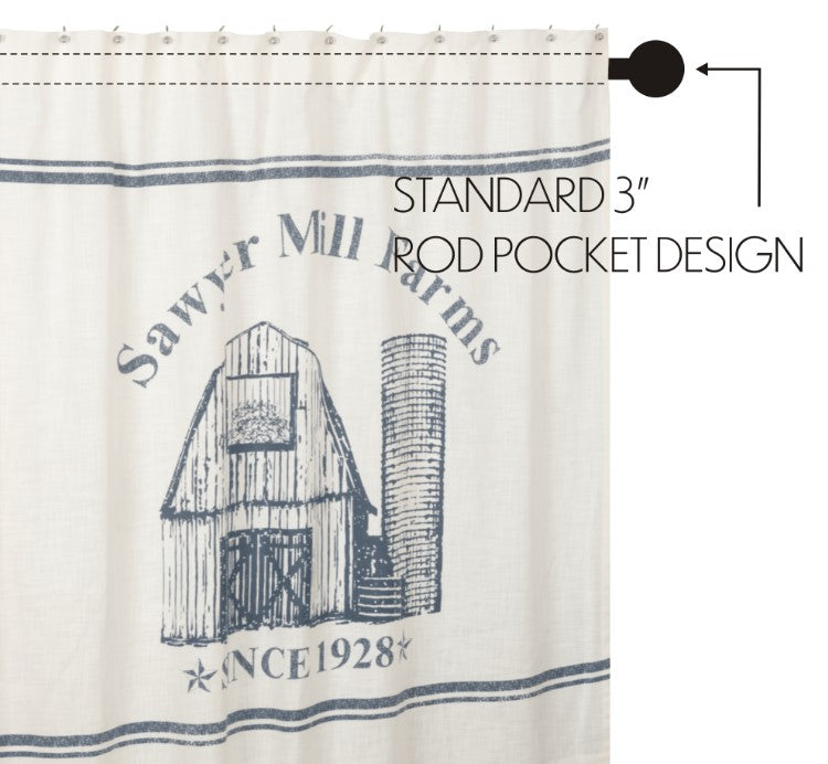 Sawyer Mill Blue Barn Shower Curtain