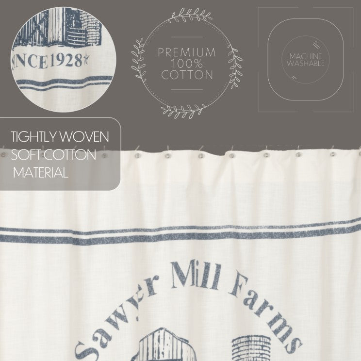 Sawyer Mill Blue Barn Shower Curtain