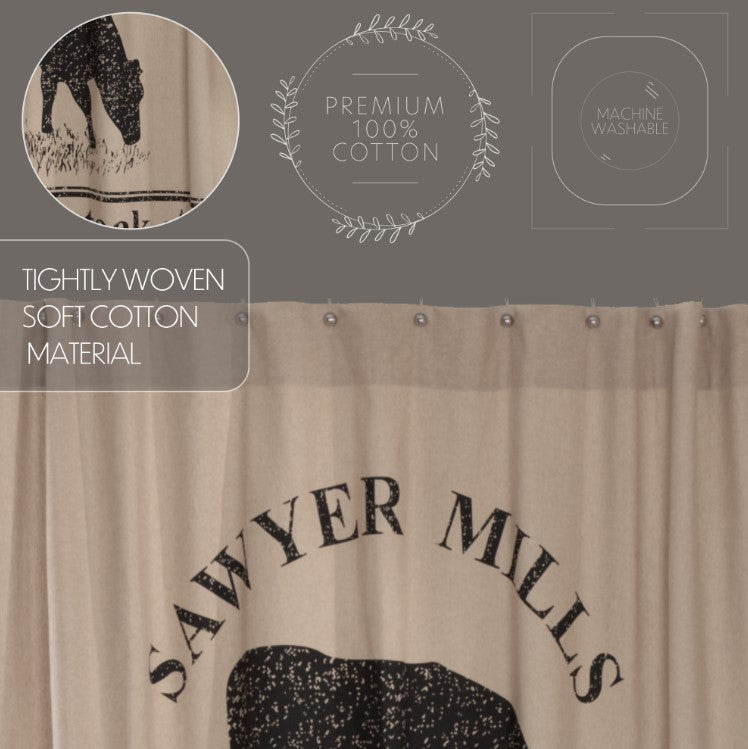 Sawyer Mill Charcoal Cow Shower Curtain