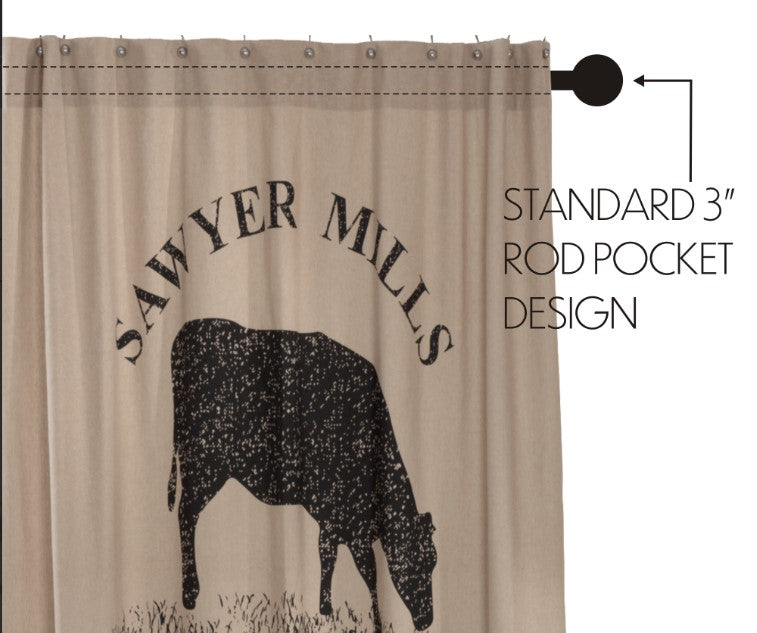 Sawyer Mill Charcoal Cow Shower Curtain