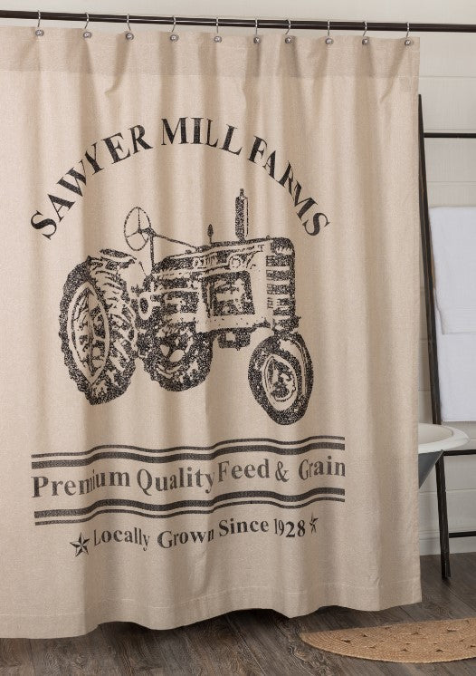 Sawyer Mill Charcoal Tractor Shower Curtain