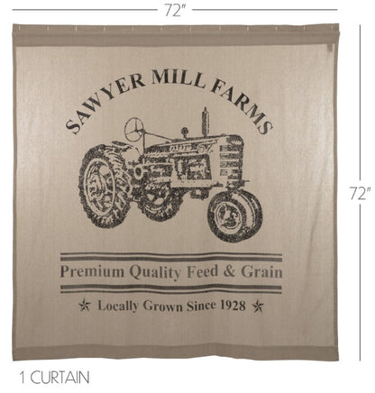 Sawyer Mill Charcoal Tractor Shower Curtain