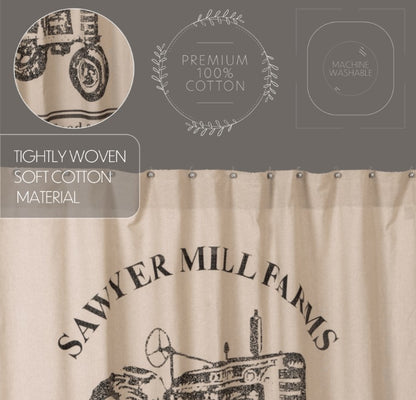 Sawyer Mill Charcoal Tractor Shower Curtain